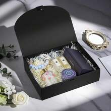10pcs Black Gift Boxes With Lids, Groomsman Proposal Boxes, Luxury Black Gift Boxes With Ribbon For Wedding, Birthday, Party, Christmas, Bridesmaid, Graduation, Valentine's Day - Black - View 4