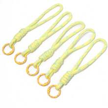 5pcs/Pack Polyester Colorful Contrast Polka Dot Keychains 14.7cm, Dopamine Colorful Creative Phone Lanyards, Water Bottle Bag Charms, Handmade DIY Perler Bead Accessories, Braided Rope - Polka Dot Keychain - View 11
