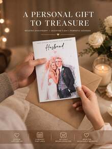 Custom Watercolor Wedding Portrait Anniversary Card, Delicate Folded Greeting Style, Heartfelt Present For Marriage Anniversary Celebration, Spousal Emotional Communication And Precious Marital Memory Collection - Multicolor - View 8