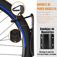 Soporte de Pared de Bicicleta, 4PCS Soportes para Bicicletas Montados en la Pared con Protector Bandeja de Neumáticos, Soporte de Almacenamiento de Bicicletas Indoor para Colgar Bicicletas - Multicolor - Ver 4