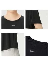 Nike Women's AS W NK ONE CLASSIC DF SS TOP Comfortable Casual Outdoor Sports Short Sleeve T-Shirt FN2799-013 - Black/White - View 9
