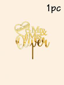 Customized Wedding Cake Topper, Personalized Mr & Mrs Name And Date Decoration, Anniversary Party Centerpiece, Suitable For Bridal Shower, Engagement, Reception Celebration Wedding Gift - Style D - View 9