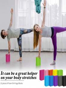 Blok Yoga Fitness, Batu Bata Olahraga Yoga, Desain Anti Selip, Cocok untuk Pilates, Peregangan, Inversi, Meningkatkan Fleksibilitas dan Keseimbangan, Ringan, Permukaan Anti Selip, Cocok untuk Yoga, Pilates, dan Meditasi - MultiWarna - View 9