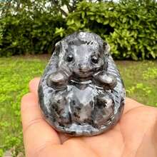 1件裝混合天然多材質水晶刺蝟小雕像,手工雕刻迷你療癒寶石動物雕像,微景觀冥想裝飾,可愛多石刺蝟桌面擺飾,送給水晶收藏者的禮物 - 彩色 - 查看 11