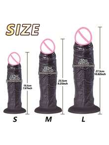 Plug Anal Estilo Pênis com Toque Realista, 3 Tamanhos Disponíveis, Dildo de Silicone de Dupla Densidade Extra Grosso, Estimulador do Ponto G Feminino, Brinquedo Adulto de Prazer Não Elétrico, Adequado para Homens e Casais, Produto de Bem-Estar Sexual Pessoal - preto - Visão 7