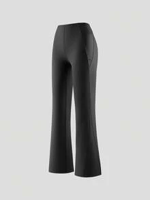 Beneunder Women's High-Elasticity Light-Sculpting Flare-Leg Pants HE008 - Black - View 7