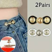 1Pair/2/3Pairs No-Sew Waist Buckle, Adjustable Detachable Button For Jeans, Pants, Skirts, Waist Size Reducer, No-Drill Waist Adjustment Tool - Multicolor - View 23
