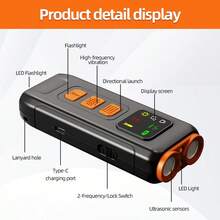 Pet Supplies Ultrasonic Anti-Barking Device Anti-Barking Trainer Dog Training Device Rechargeable Pet Repellent - Black - View 2