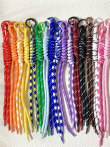 10/20Pcs Random-Colorful Nylon Rope DIY Handmade Weaving Set,Material For Woven Keychains And Backpack Ornaments,Great Choice For Valentine's Day Gift - Multicolor - View 2