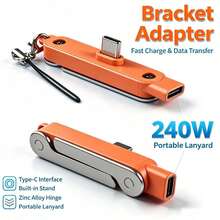 Adaptor Pengisian Cepat USB-C 240W dengan Dudukan Ponsel Terintegrasi, Pengisi Daya Cepat PD Multifungsi dan Kabel Sinkronisasi Data, Kompatibel dengan iPhone 15/16/17, Tablet - MultiWarna - View 1