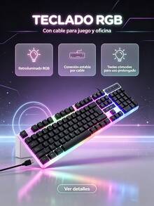 Wired RGB Gaming Keyboard And Mouse Set, Keyboard For Office And Gaming - View 2