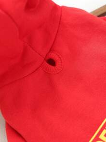 PETCIRCLE 1PC Pet Clothes Small Dog Puppy Cute Pet Autumn/Winter Hooded Windproof Cold-Proof Letter Print Plain Sweatshirt Series Yellow DEFENDER + Plain Sweatshirt - Dark Red - Red - View 8