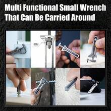 1pc Multi-Function Mini Wrench, Adjustable Small Wrench, Caliper Keychain, Compact Tool With Window Breaker, Bottle Opener And Screwdriver - Multifunctional - View 8