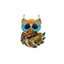 1pc Cute Enamel Painted Owl Brooch, High-End Animal Lapel Pin For Men And Women, Elegant Suit Coat Accessory, Versatile Fashionable Brooch, Couple Owl Brooch - Multicolor - View 7