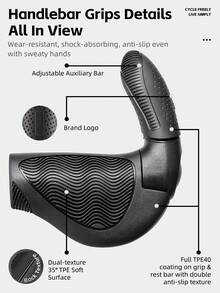 WEST BIKING Mountain Bike Handlebar Grips Adjustable Angle Shock Absorption Comfortable Ride Fits 22.2cm Handlebars - Multicolor - View 4