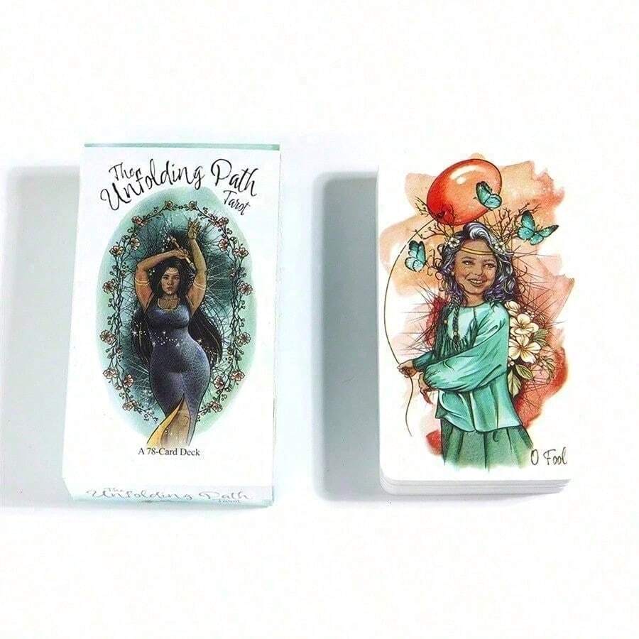 1pc The Unfolding Path : A Deck And Guidebook For Mindful Forecasting And Self-Discovery, Party Game - Cadet Blue - View 1