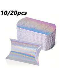 10/20pcs Mini Cardboard Boxes Silver Pillow Shaped Gift Boxes, Wedding, Holiday And Birthday Party Decoration Packaging Boxes, Christmas Gift Packaging - Multicolor - View 9