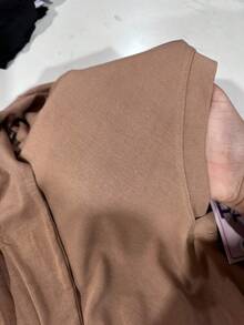 Basic Blouse - Long Sleeve V-Neck - Second Skin - Mid-Season - Beige - View 4