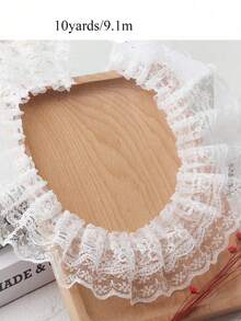 5/10 Yards Double Layer Ruffle Trim, 1.97 Inch Wide Black/White Lace Ribbon, Vintage Embroidered Lace Fabric, Suitable For Sewing, Clothing, Dresses, Crafts, Bags, Gift Wrapping, Wedding Decoration - Double-layer Lace - View 9