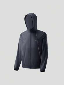 Beneunder Jaket Lengan Panjang Pria Motif Blok Warna dengan Resleting, Kasual untuk Perjalanan Sehari-hari, Berkerudung, dan Perlindungan Matahari - Teal Blue - View 13