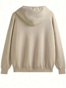 Women's Autumn New Hooded Drawstring Cardigan Sweater, Versatile Zipper ...