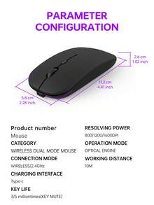 Upgrade Your Computer Experience With A Rechargeable Wireless Mouse - 2.4GHz Silent Optical Mouse, Suitable For Laptops - Black - View 4
