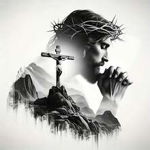 6 Inch Jesus Faith Vinyl Sticker, Black And White Crown Of Thorns Cross Mountain Glossy Decal, Self-Adhesive For Indoor And Outdoor Use, Suitable For Cars, Laptops, Windows - Sticker - View 11