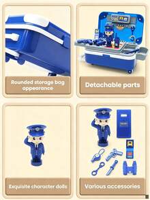 Police Storage Box - Children's Role Play Toy, Children's Tool Set With Workbench, DIY Police Toy Set. Suitable For Preschool Toys For Boys And Girls Aged 3 And Above, Educational Toys, Children's Toys, Girls' Toys, 3-Year-Old Children's Gifts, Boys' Toys, Boys And Girls Birthday Gifts - Multicolor - View 7