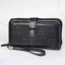 Large Capacity Tri-Fold Multi-Card Slot PU Solid Color Zippered Wallet, Multi-Functional Women's Wallet - Multicolor - View 12
