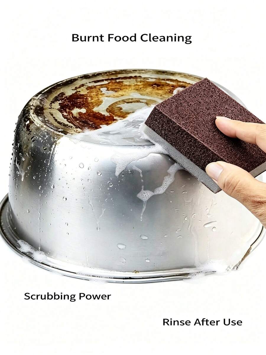 3pcs Magic Sponge Erasers: Easily Clean Stoves, Pots And RVs With Artificial Diamond And Silicon Carbide Brushes! - Brown - View 1