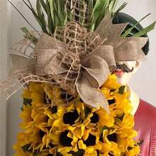 فيونكة شبكية من حبل القنب DIY، شريط منسوج زخرفي، يُستخدم للحرف اليدوية DIY، شريط التغليف، شبكة بحافة معدنية، منسوج من الجوت الطبيعي، تغليف يدوي الصنع، تنسيق الزهور، إكليل العطلات، عيد الميلاد - متعدد الألوان - مشاهدة 11