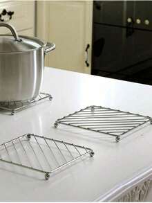Stainless Steel 4-Leg Pot Trivet, Heat-Resistant Insulated Pad, Table Protector, Anti-Scalding Mat, Suitable For Kitchen, Baking, Restaurant, Cooking - View 5