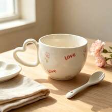 Korean Ins Style Hand-Pinch Love Cup, Milk Cup, Coffee Cup, Hand-Painted Heart Ceramic Cup - Multiple Selection - View 14
