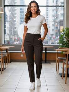 Women Pants - 咖啡棕 - 查看 4