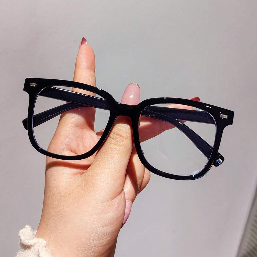 1 Pair Kids Square Frame Clear Lens Glasses, Minimalist Style Suitable For Boys And Girls Party Holiday Travel Vacation Decoration, Daily Accessory Photography Prop