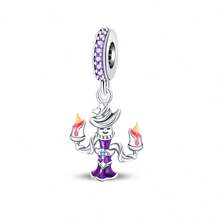 1pc S925 Sterling Silver Glow-In-The-Dark Beaded Pendant, Angel, Wizard, Star, Light Bulb, Colorful Light Multiple Styles, Glow-In-The-Dark Enamel With Rhinestone Details, Comes With Gift Box, Suitable For Bracelet Necklace DIY, Romantic Personalized Commemorative Accessory That Glows At Night - Multicolor - View 18
