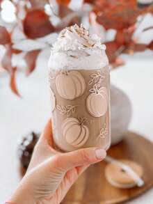 1 Set Glass Coffee Cup With Lid And Straw, Can-Shaped Iced Cola Straw Cup, Coffee Straw Cup, Milk Tea Beverage Straw Cup - Best Choice For Halloween Gift! - Multicolor - View 2