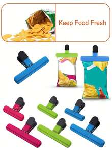 Random Color 1/6/10pcs Of Food Clips, Suitable For Refrigerator Food Storage Packaging, Snack Bags, Photos, Etc - Suitable For Home, Office, School, And Other Places - Multiple Styles - View 4