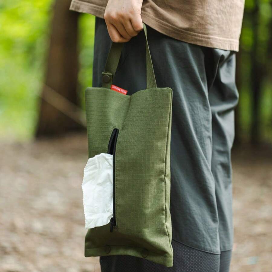 1 Pack Outdoor Friendly Portable Tissue Storage Bag For Car, For Outdoor Camping, And Home Use With Hanging Feature To Keep Tissues Organized And Accessible - Multicolor - View 1