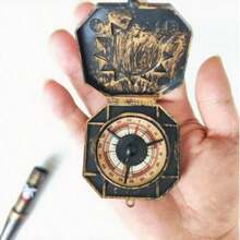 2pcs Pirate Role Play Telescope And Compass Prop Set, Vintage Party Props Accessories, Treasure Hunt Theme Props, Captain Eye Patch Dial Decoration, Suitable For Birthday Parties, Stage Performances, Theme Events - Pirate Costume - View 2