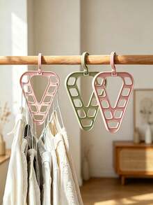 1/2/4pcs 9-Hole 360° Rotating Triangle Hanger, Instantly Triple Your Closet Space, Non-Slip Multi-Layer Clothing Storage Rack, Fits All Standard Hangers, Suitable For Shirts, Pants, Dresses, Perfect For Dorms, Back To School Season, Home Apartments - Multicolor - View 7