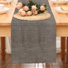 1pc Grey And White Textured Print Table Runner, Minimalist Style Polyester Long Strip Waterproof Oil-Resistant Easy To Clean Tablecloth, Suitable For Dining Room, Kitchen, Home Decor, All Seasons, Due To Lighting, Display And Other Reasons, There May Be Slight Color Difference Between The Actual Product And The Image - Grey - View 6
