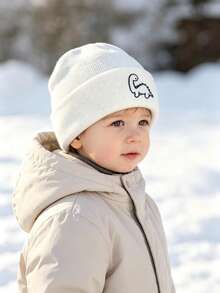 Children's Autumn New Knit Hat, Cute Embroidered Dinosaur Design, Suitable For Boys And Girls Aged 1-4 Years - Multicolor - View 2