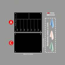 Black Magnetic Refrigerator Memo Board For Home, A/B/C 3 Layouts, Weekly Planner & Grocery List, Erasable Acrylic Whiteboard, Shopping List Blank Erasable Fridge Note Board - Multicolor - View 11