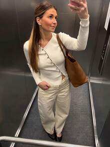 Women's New Autumn V-Neck Long Sleeve Knit Cardigan, Design-Focused For Daily Commute And Travel White Fall - White - View 3
