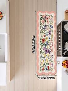 1pc Floral Pattern Area Rug, Kitchen Runner Carpet, Suitable For Bathroom, Kitchen, Outdoor, Indoor, Bedroom, Living Room, Bedside Mat, Machine Washable, Easy To Clean, Non-Slip Backing, Bedroom Bathroom Decorative Rug - Multicolor - View 12