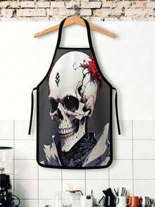 2pcs Men's And Women's Skull Halloween Aprons, Suitable For Daily Kitchen Use, Living Room, Dining Room, Outdoor Barbecue Parties, Festival Decorations, And An Excellent Gift For Others - Multicolor - View 6