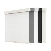 AOSKY Blackout Roller Shades Cordless Blinds For Windows, Free-Stop Shades With Valance, Thermal Insulated Fabric, UV Protection, Natural Woven Blinds For Home And Office (34" W X 72" H, Black) - Linen Beige - View 7