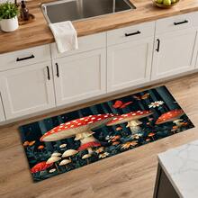 1pc Colorful Mushroom Kitchen Countertop Mat, Black Floral Pattern Diatomaceous Earth Absorbent Drainage Mat, Non-Slip Coffee Machine Mat And Dish Drying Mat - Multicolor - View 11
