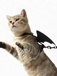 Funny Pet I-Shaped Bat Wing Leash Costume, Cat & Dog Harness And Leash Set, Suitable For Daily Outings And Halloween Dress-Up - Multicolor - View 8